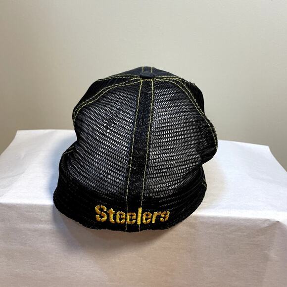 FORTY SEVEN Men's Pittsburgh Steelers NFL Cotton Baseball Cap L/XL Black & Gold - Picture 3 of 7